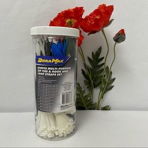 DuraMax 840 pcs multi purpose zip ties&hook and loop straps set, NWT